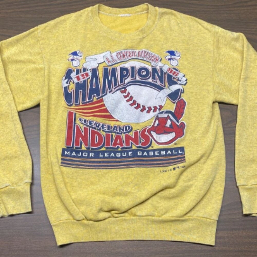 Vintage 1996 Cleveland Indians AL Champions Official MLB Crewneck Pullover - S